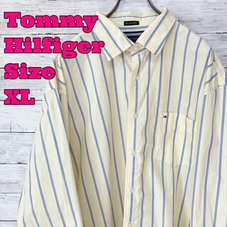 USA 90’s トミーヒルフィガー  太ストライプ BDシャツ　オーバー