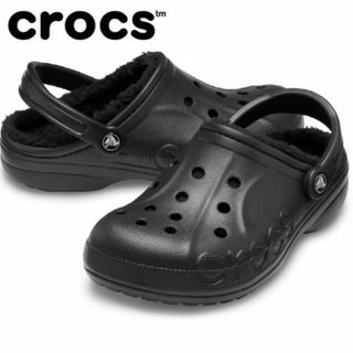 クロックス(crocs)の新品 26㎝ クロックス バヤ ラインド クロッグ ブラック ボア付き(サンダル)