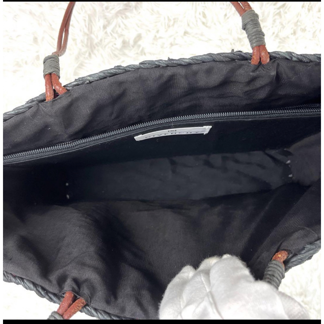 GIVENCHY(ジバンシィ)のGIVENCHY ジバンシー 4G カゴバッグ トートバッグ ストロー ブラック レディースのバッグ(トートバッグ)の商品写真
