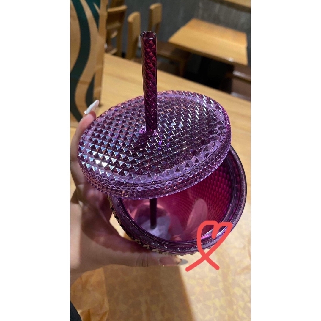 Starbucks Coffee(スターバックスコーヒー)の海外スターバック　プラスチック キラキラ紫 BlingPurpleタンブラー インテリア/住まい/日用品のキッチン/食器(タンブラー)の商品写真