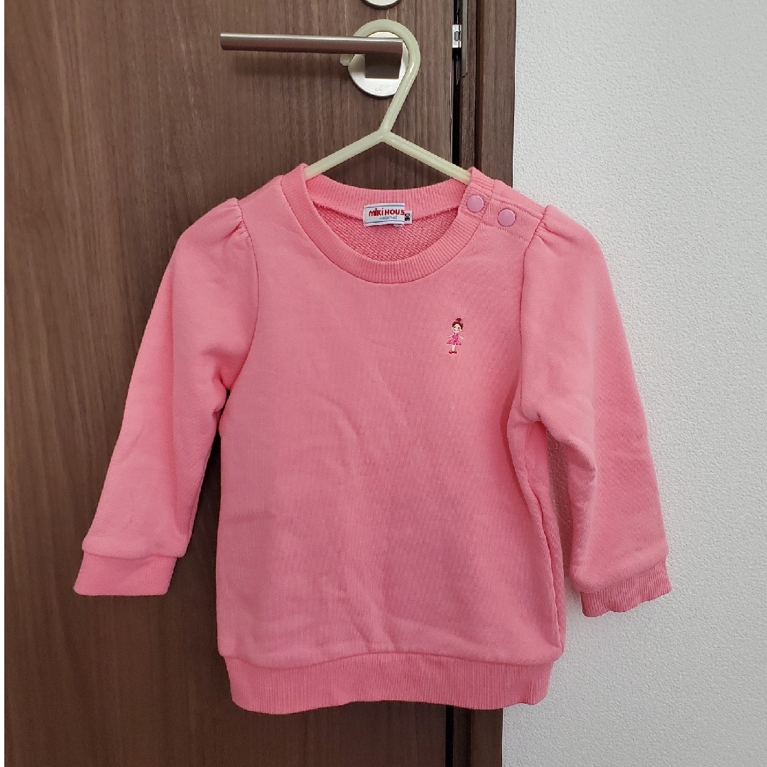 mikihouse(ミキハウス)のミキハウス　トレーナー　90サイズ　ピンク キッズ/ベビー/マタニティのキッズ服女の子用(90cm~)(Tシャツ/カットソー)の商品写真
