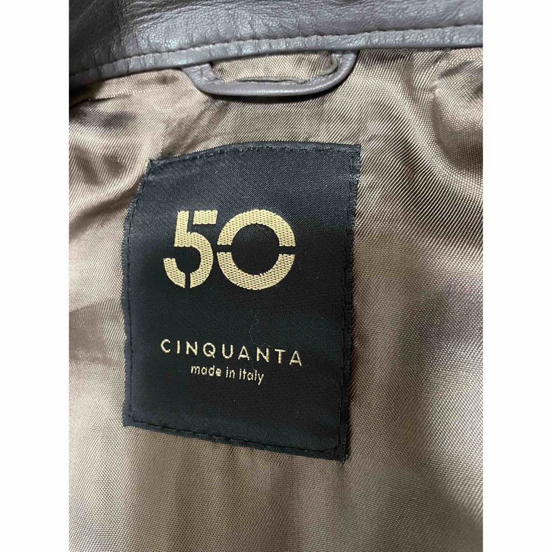 CINQUANTA(チンクワンタ)のCINQUANTA /シングルレザーライダースジャケット　サイズ48 メンズのジャケット/アウター(ライダースジャケット)の商品写真