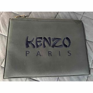 ケンゾー(KENZO)のKENZO クラッチバック　タイガー刺繍　グレー(セカンドバッグ/クラッチバッグ)