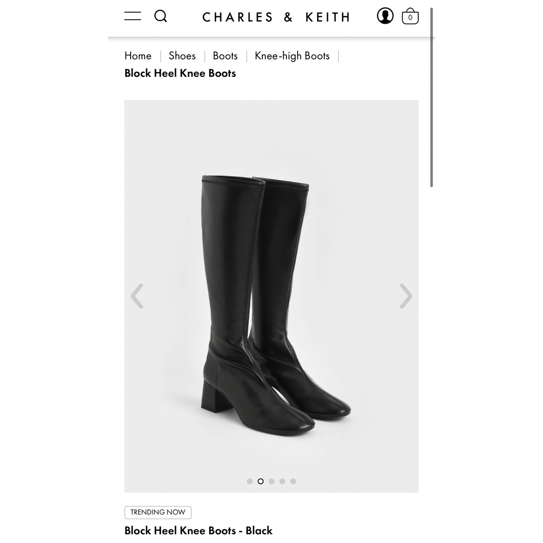 Charles and Keith(チャールズアンドキース)の新品 CHARLES & KEITH ニーブーツ 24〜24.5cm レディースの靴/シューズ(ブーツ)の商品写真