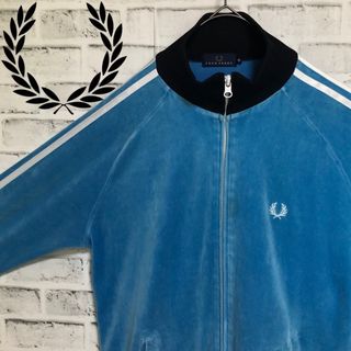 極美品　FRED PERRY ベロアトラックジャケット　ギンガムチェック　千鳥柄