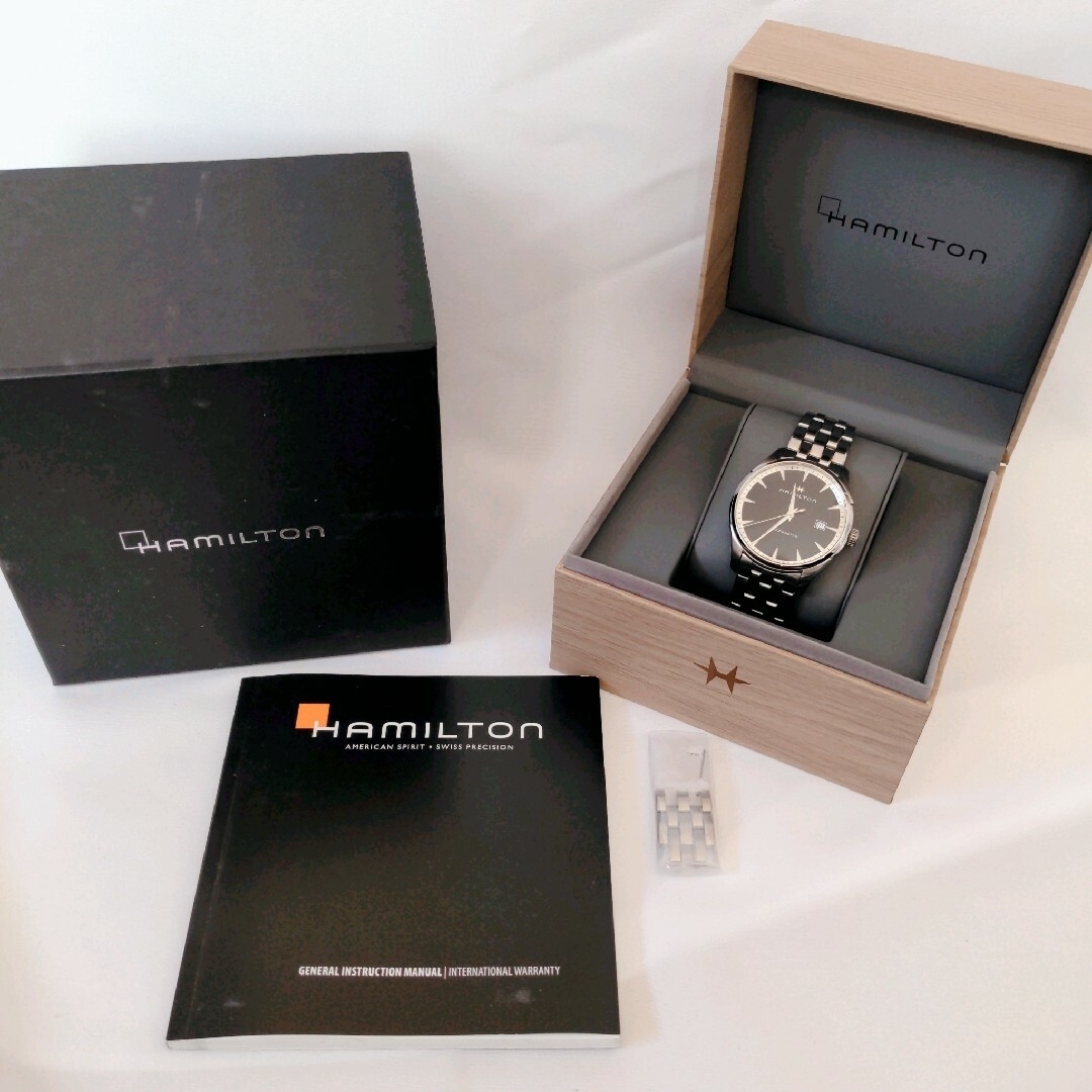 Hamilton(ハミルトン)のハミルトン  H324510 ジャズマスター デイト クォーツ 美品箱付き メンズの時計(腕時計(アナログ))の商品写真