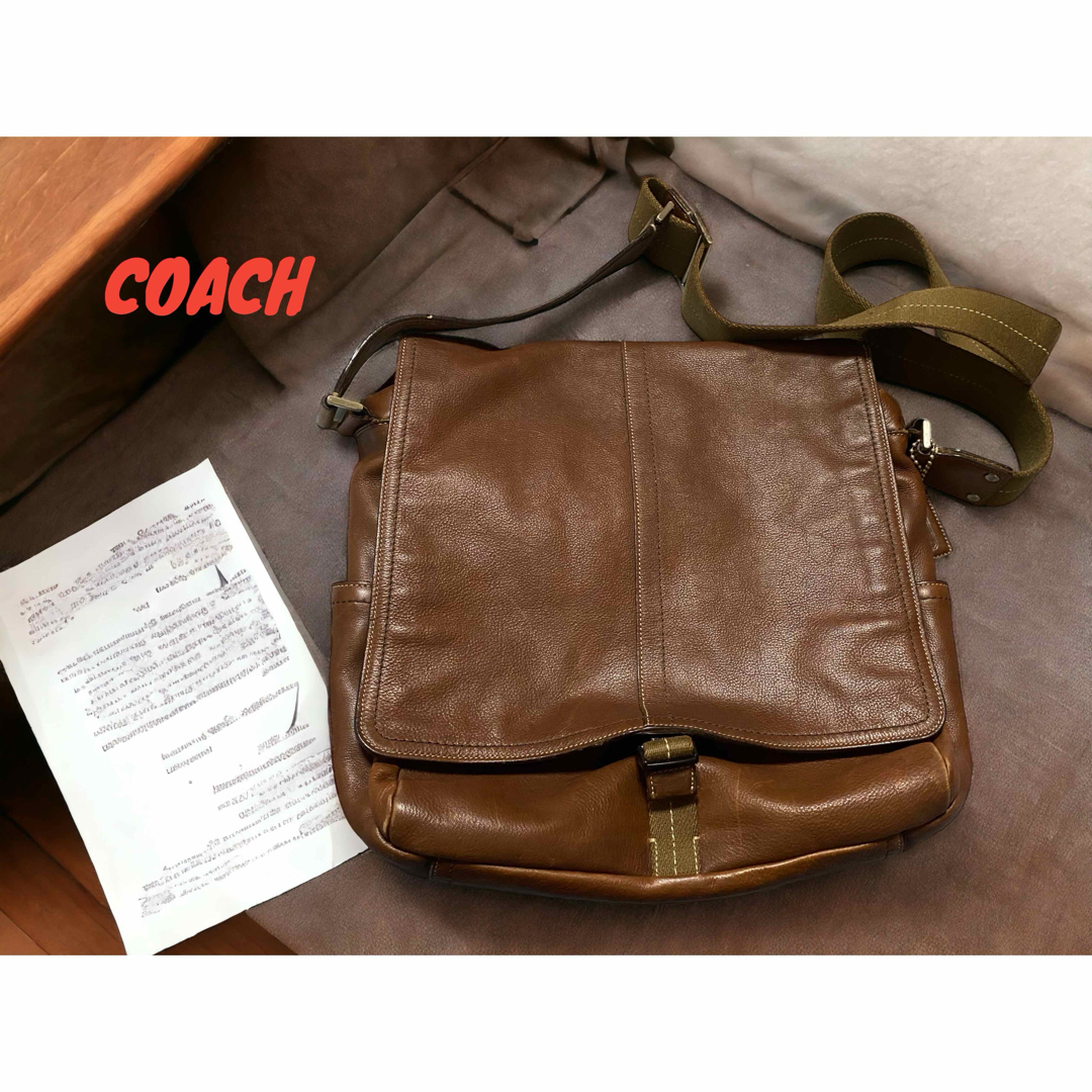 COACH(コーチ)の「匿名配送」 COACH トランスアトランティックレザー F05A02 メンズのバッグ(ショルダーバッグ)の商品写真