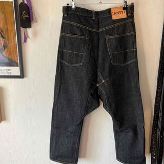 GANRYU 15AW 綿チノクロス製品洗いベイカーサルエルパンツ-S