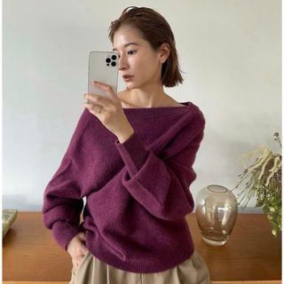 クラネ(CLANE)のCLANE DEFORM BOAT NECK YAK KNIT TOPS(ニット/セーター)