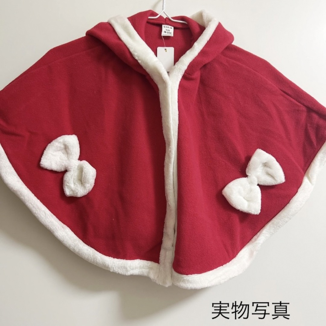 クリスマス コスプレ セット サンタ 女の子 子供 ワンピース 赤 80 90 キッズ/ベビー/マタニティのベビー服(~85cm)(ワンピース)の商品写真