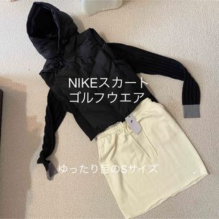 NIKE - ナイキ ゴルフウェア スカート スカパン ミニ フレア 総柄 ロゴ