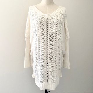 ダブルクローゼット(w closet)のダブルクローゼット　シアー切り替え　透かし編み　トップス(ニット/セーター)