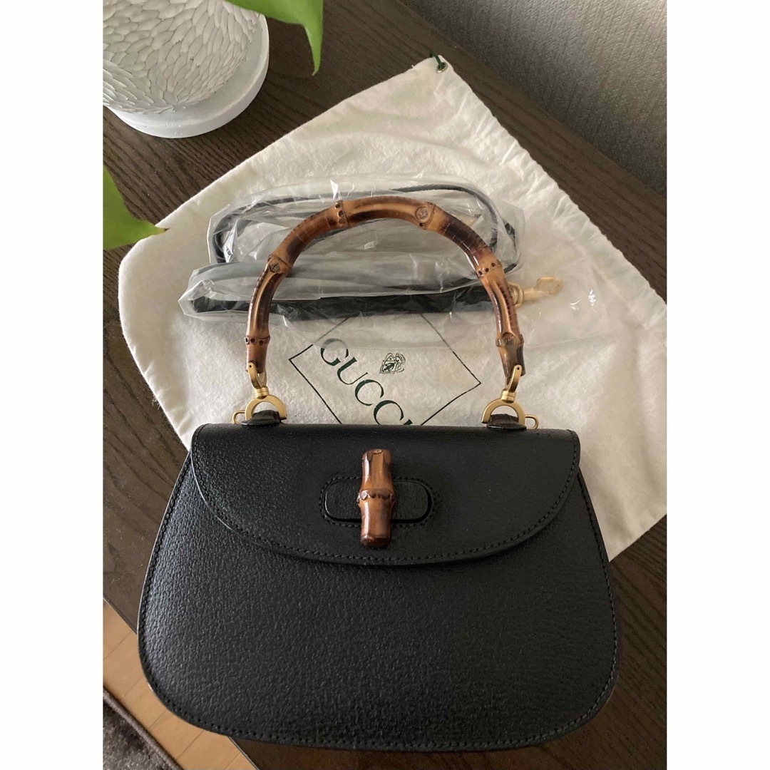 Gucci - GUCCI グッチ バンブー 2wayショルダーハンドバッグ 黒の通販