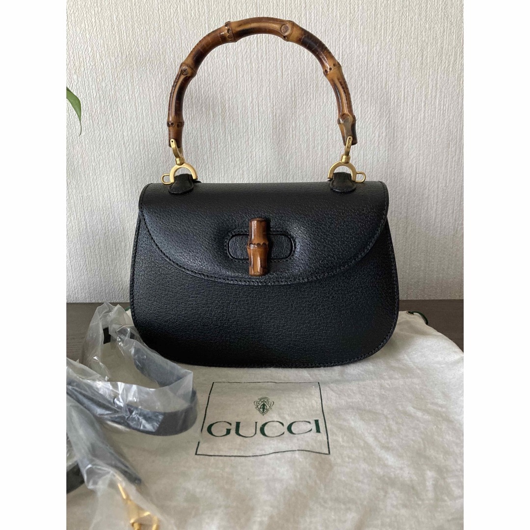 Gucci - GUCCI グッチ バンブー 2wayショルダーハンドバッグ 黒の通販