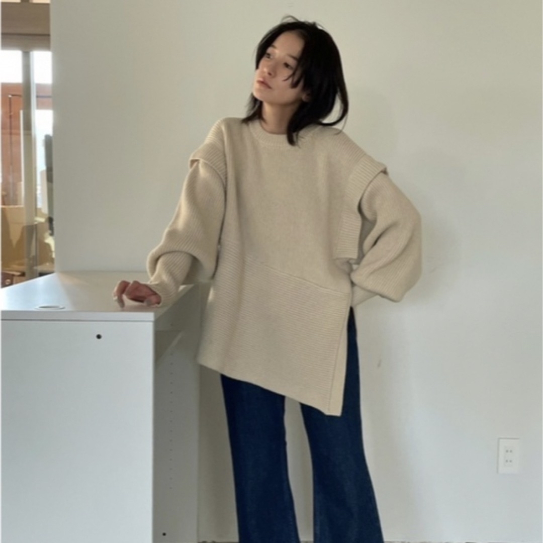 CLANE(クラネ)のCLANE 2WAY SLANT KNIT TOPS ニット レディースのトップス(ニット/セーター)の商品写真