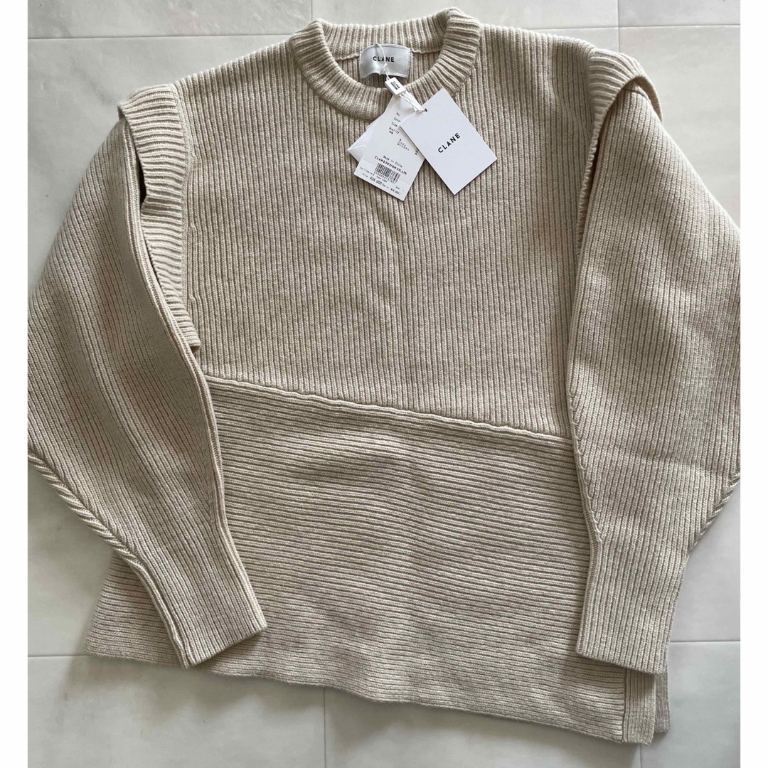 CLANE(クラネ)のCLANE 2WAY SLANT KNIT TOPS ニット レディースのトップス(ニット/セーター)の商品写真