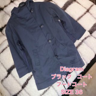 グレースコンチネンタル(GRACE CONTINENTAL)の【美品】Diagram コート　ブラック ダイアグラム　 COAT GRACE (ロングコート)