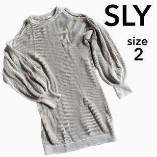 スライ(SLY)のSLY ニット ワンピース 肩あき M(ひざ丈ワンピース)