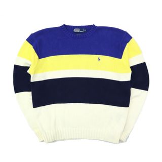 ポロラルフローレン(POLO RALPH LAUREN)の90s ポロ ラルフローレン マルチカラー ボーダー ニット セーター 古着 M(ニット/セーター)