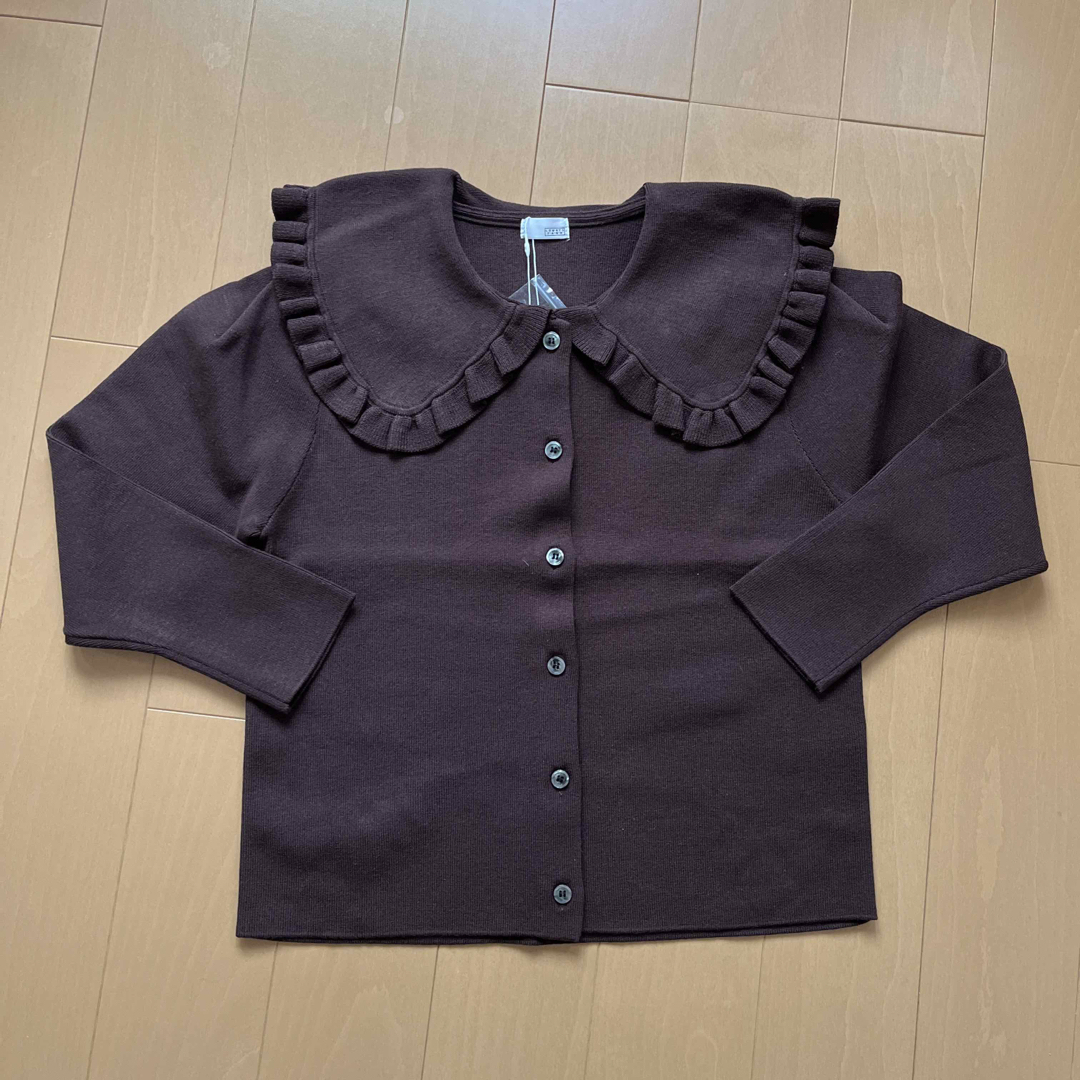 LOWRYS FARM(ローリーズファーム)のローリーズファーム　フリルカラーニットＬＳ キッズ/ベビー/マタニティのキッズ服女の子用(90cm~)(カーディガン)の商品写真