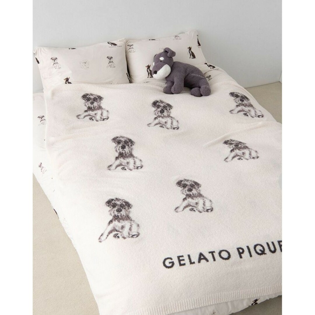 gelato pique - 新品未使用 DOG柄ジャカードマルチカバー グレー gelato pique - 新品未使用 DOG柄ジャカードマルチカバー グレー