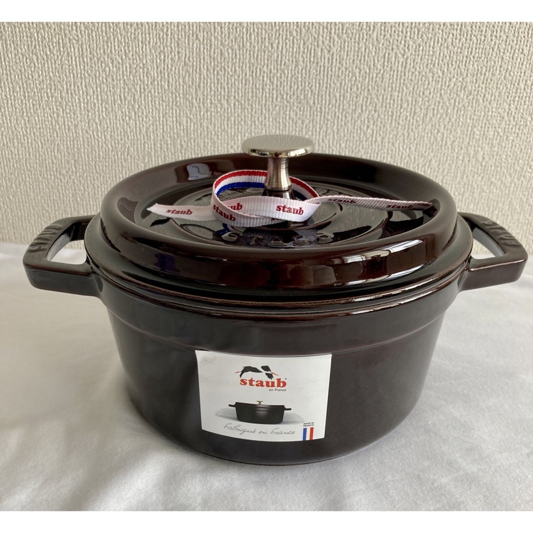 【廃盤色】Staub ココットラウンド 20cm オーベルジン ナス