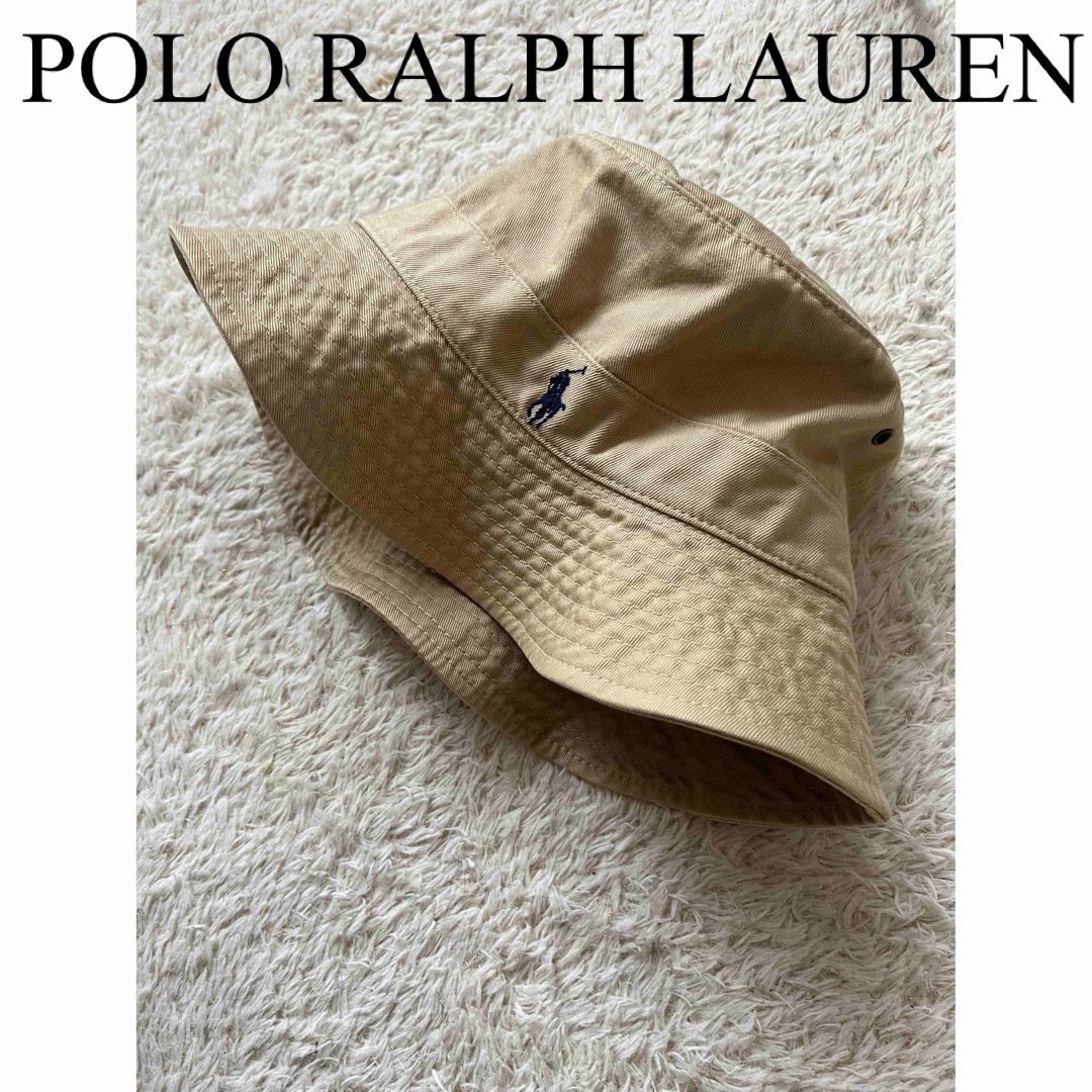 POLO RALPH LAUREN(ポロラルフローレン)の新品　ポロ　ラルフローレン　バケットハット　ハット　ベージュ　帽子　人気　完売 レディースの帽子(ハット)の商品写真