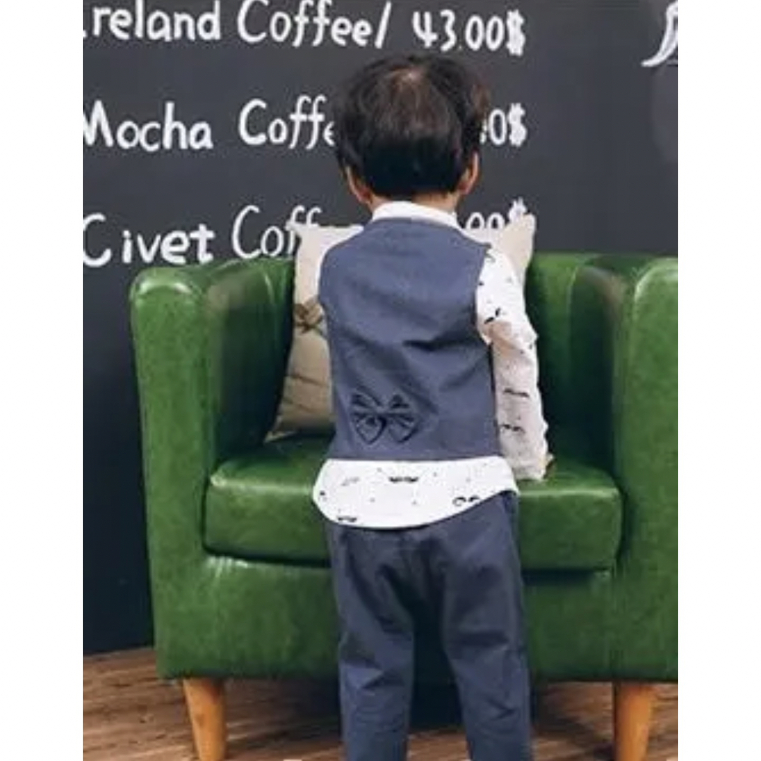 フォーマル　セットアップ　男の子　スーツ　ベスト　100 キッズ/ベビー/マタニティのキッズ服男の子用(90cm~)(ジャケット/上着)の商品写真