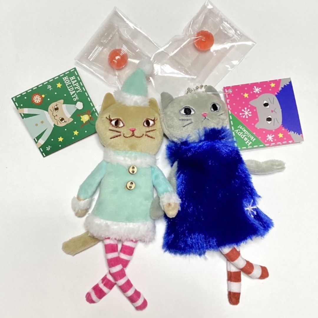 KALDI(カルディ)のカルディ　クリスマス　モコネコ　くたくたねこちゃん　セット　キャンディ付き エンタメ/ホビーのおもちゃ/ぬいぐるみ(ぬいぐるみ)の商品写真