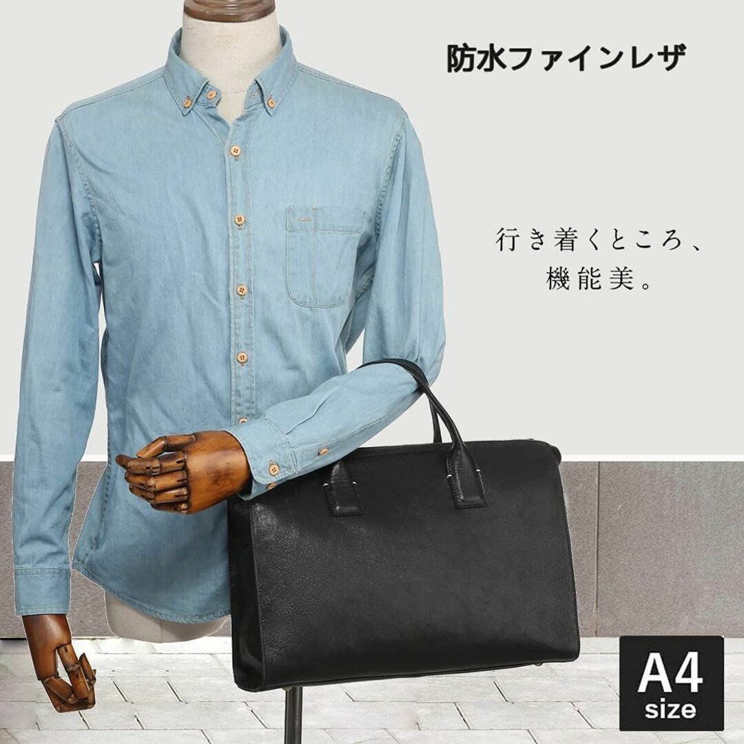 【色: ブラック】AKIYAMA ブリーフケース 防水 メンズ ビジネスバッグ