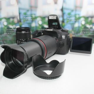 キヤノン(Canon)の❤️予備バッテリー付き❤️Canon EOS 70D 超望遠ダブルレンズ❤️(デジタル一眼)