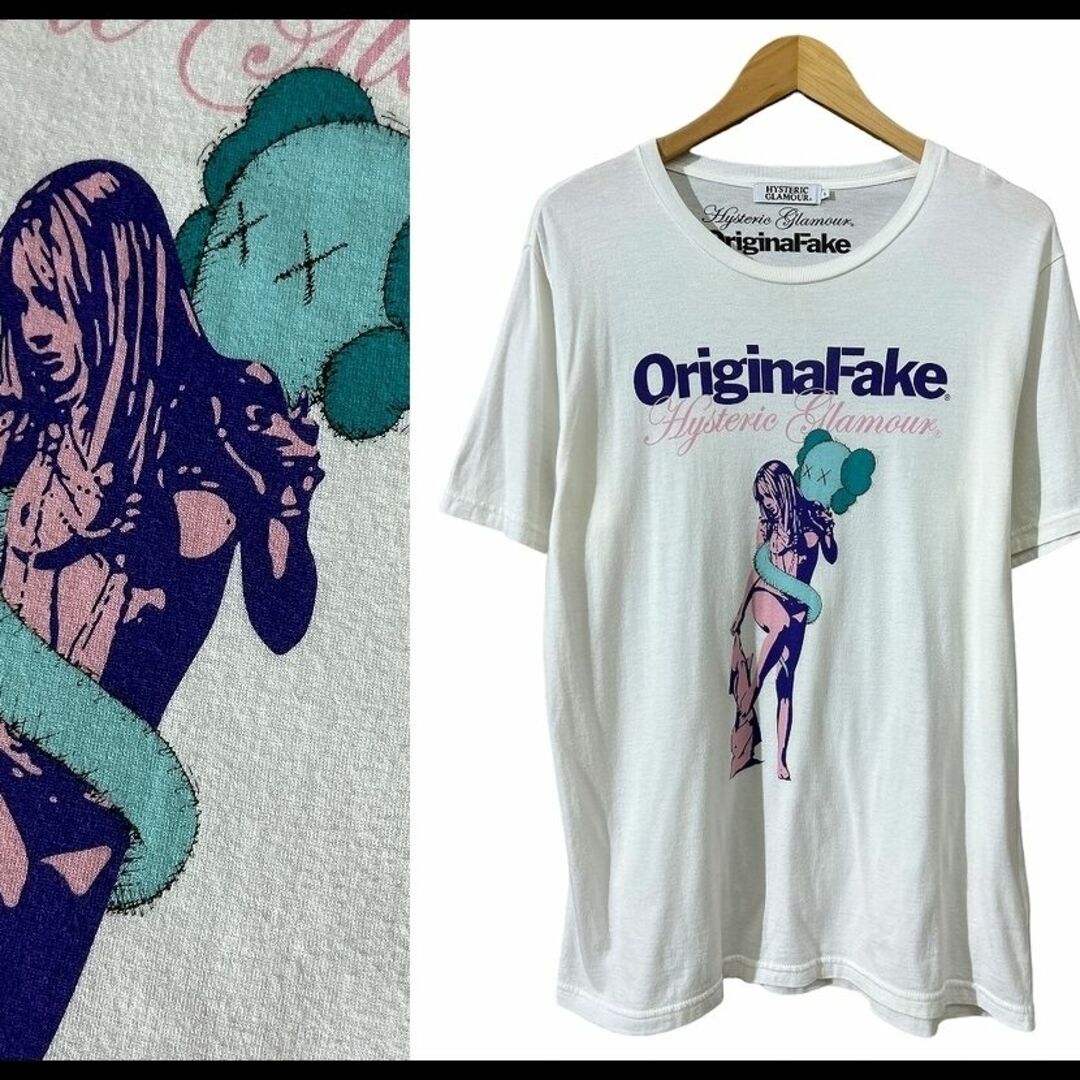 HYSTERIC GLAMOUR(ヒステリックグラマー)のヒステリックグラマー OriginalFake カウズ ガール Tシャツ 白 L メンズのトップス(Tシャツ/カットソー(半袖/袖なし))の商品写真