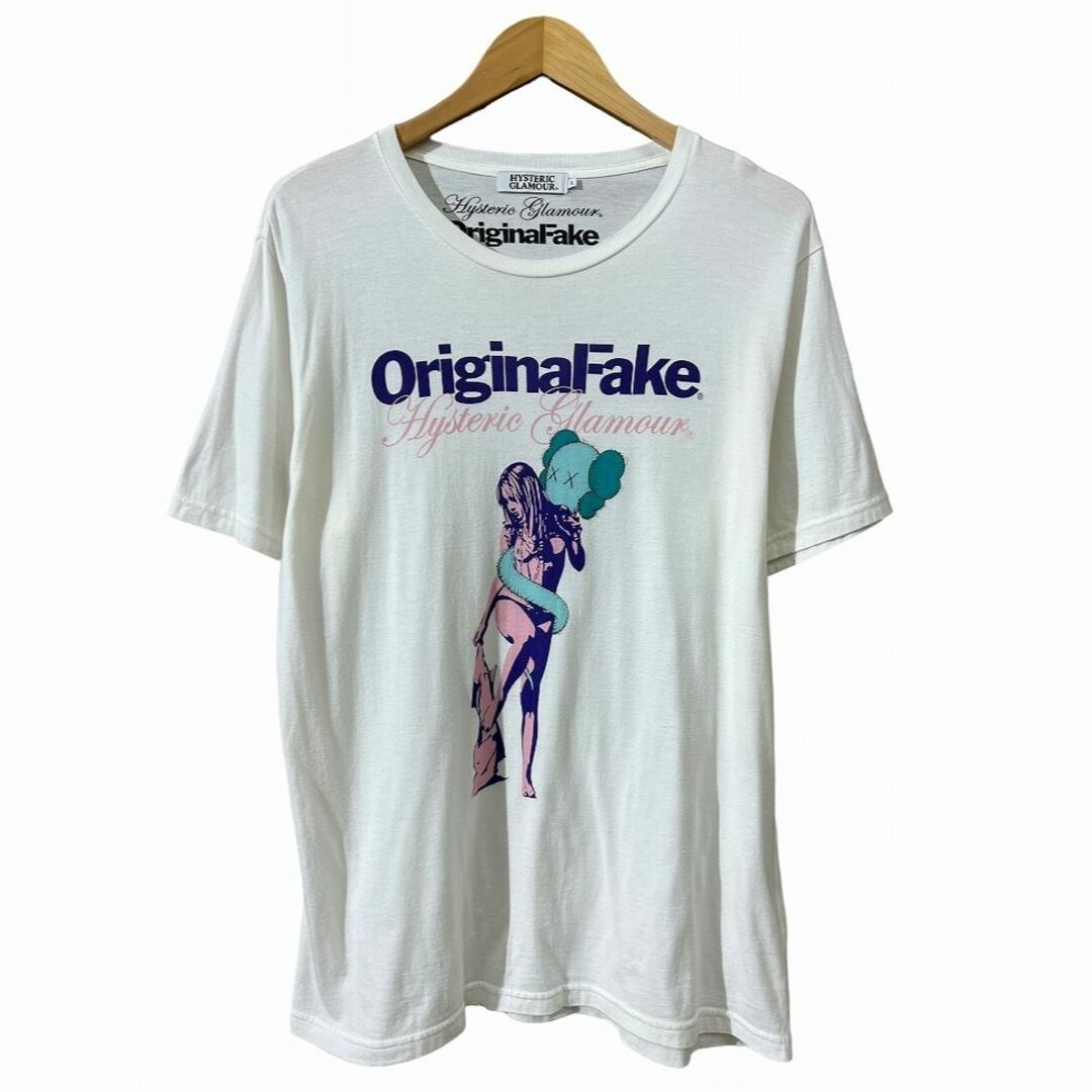 HYSTERIC GLAMOUR(ヒステリックグラマー)のヒステリックグラマー OriginalFake カウズ ガール Tシャツ 白 L メンズのトップス(Tシャツ/カットソー(半袖/袖なし))の商品写真