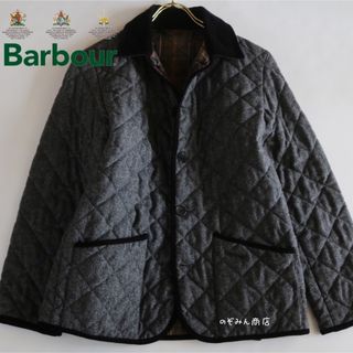 バーブァー(Barbour)の【Barbour】極美品　硬質肉厚　キルティングジャケット　灰　M相当　英国製★(ブルゾン)