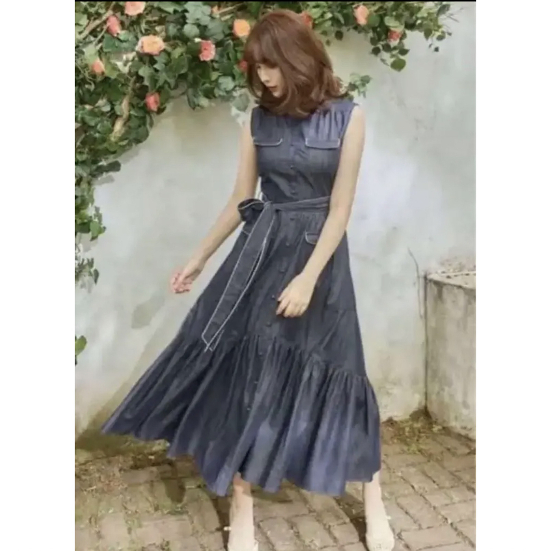 ワンピースMarseille Belted Denim Dress herlipto