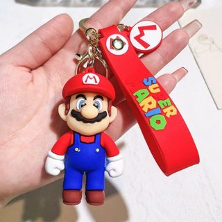 ［未開封品］スーパーマリオ マリオ　キーホルダー　ラバーストラップ付き(キーホルダー)