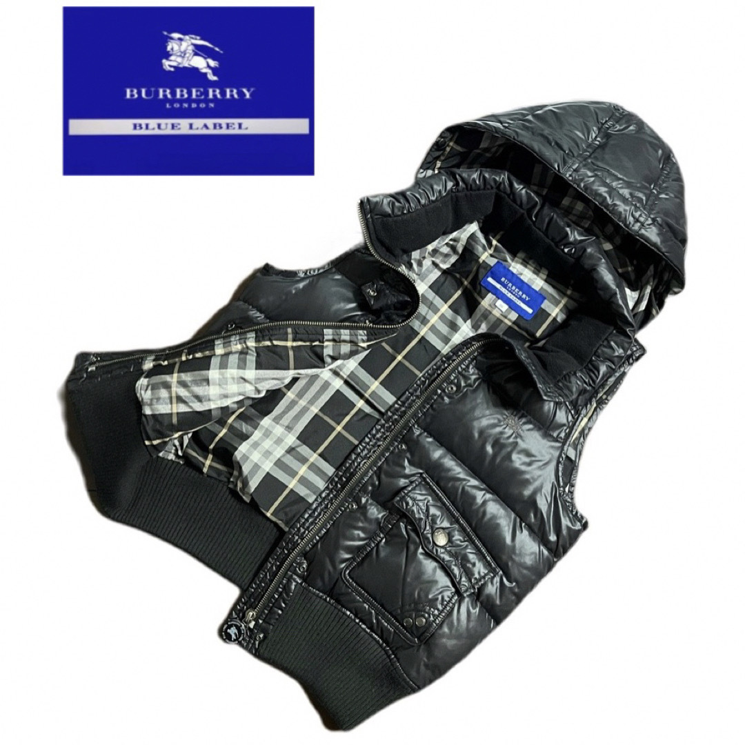 BURBERRY BLUE LABEL(バーバリーブルーレーベル)の【美品】BURBERRYバーバリー/ダウンベスト★レディース/サイズ38 M〜L レディースのジャケット/アウター(ダウンベスト)の商品写真