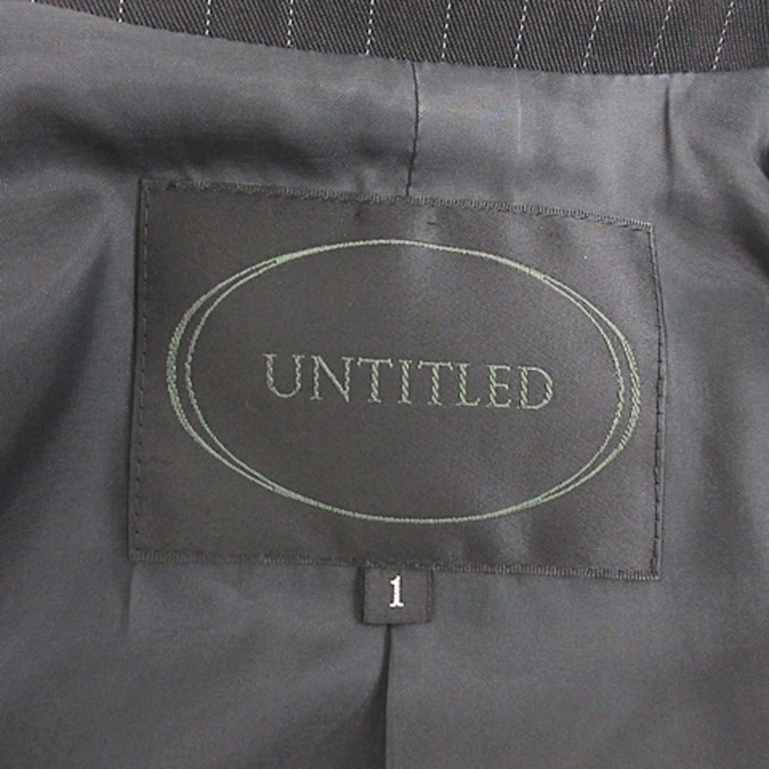 UNTITLED(アンタイトル)のアンタイトル テーラージャケット シングル ストライプ ベンツ 背抜き 黒 1 レディースのジャケット/アウター(その他)の商品写真