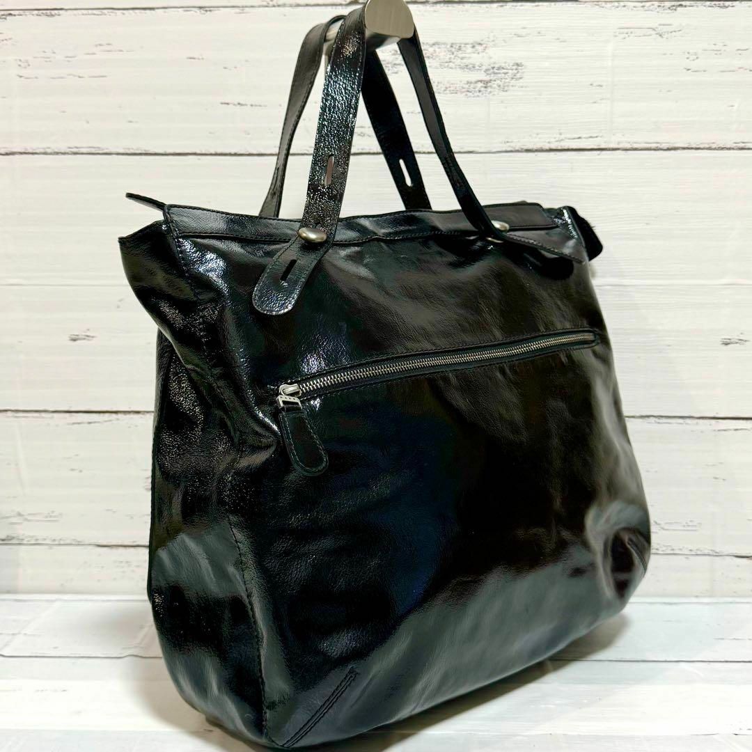 Marni - 【美品】MARNI マルニ パテントレザー トートバッグ ブラック