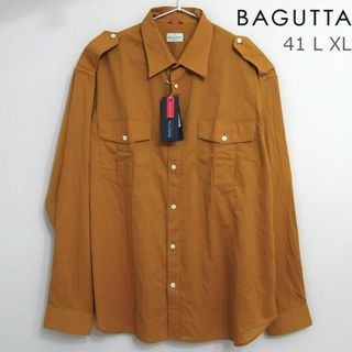 新品 BAGUTTA バグッタ 最高級 メンズ ドレスシャツ 織柄 黒 42