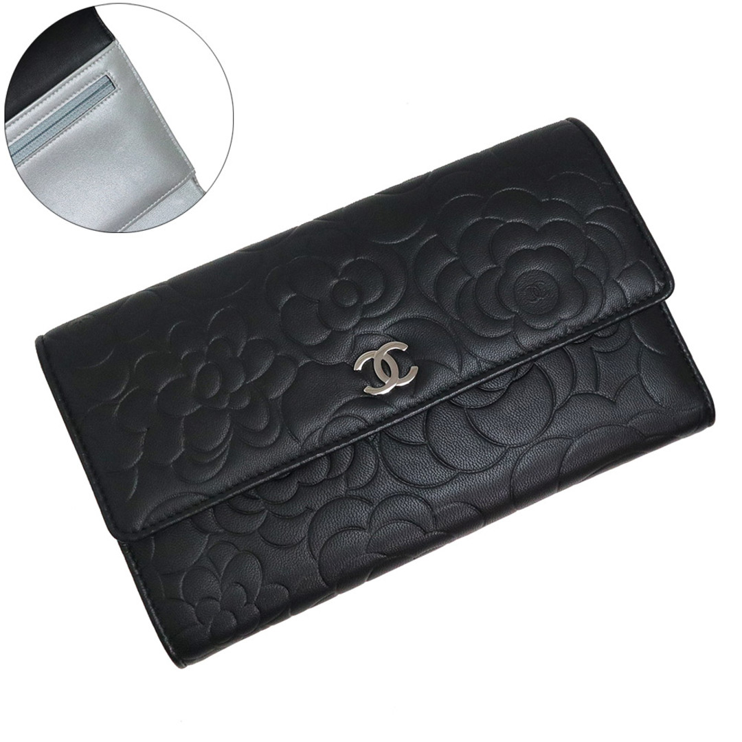 ♡CHANEL シャネル♡カメリア 長財布 ラムスキン ブラック - 長財布 ♡CHANEL シャネル♡カメリア 長財布 ラムスキン ブラック - 長財布