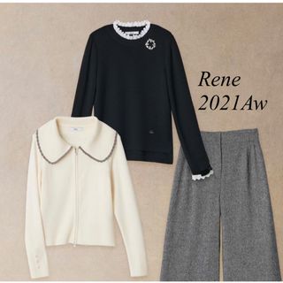 Rene  ルネ　ウォッシャブル　リボンビジュー　ニット　36