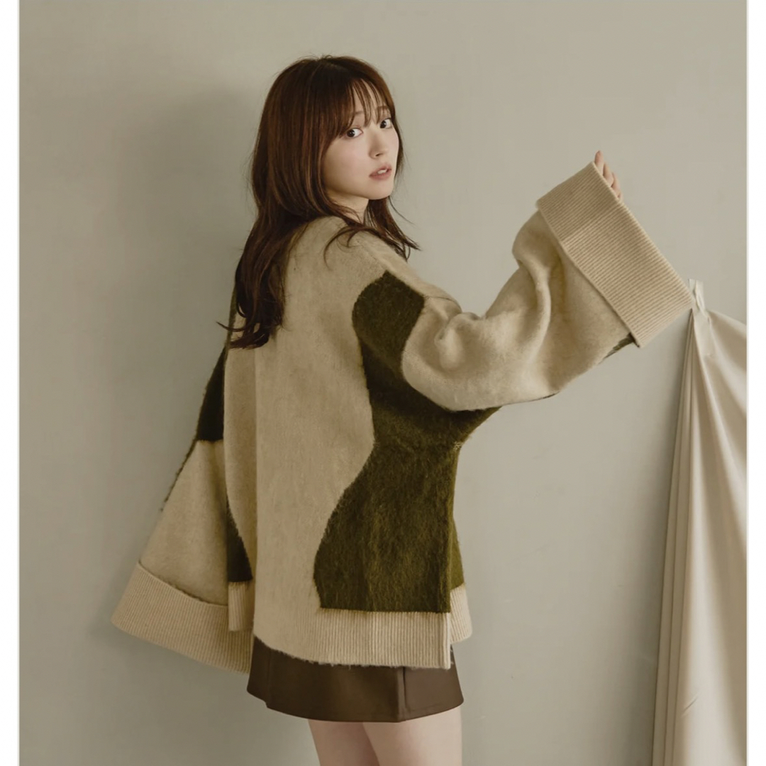 mideal mix color cardigan  カーディガン