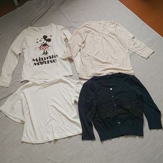 ユニクロ(UNIQLO)の【UNIQLO、無印他】女の子 トップス 7分袖 ロンT カーディガン 130(Tシャツ/カットソー)