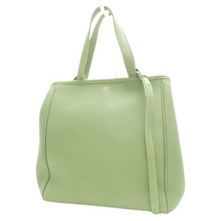 セリーヌ(celine)のCELINE(セリーヌ) フォールドカバ スモール ハンドバッグ 2way ショルダー 肩掛け 斜め掛け トート レザー グリーン緑 ゴールド金具 レディース 40802067616【中古】【アラモード】(ハンドバッグ)