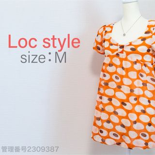 Loc style ランダムドット柄　フレンチスリーブ　ひざ丈チュニックワンピ(チュニック)