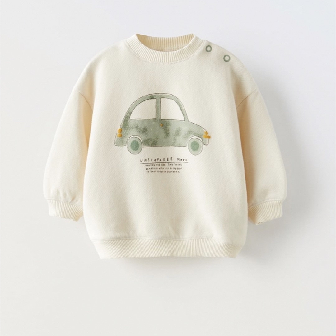 ZARA KIDS(ザラキッズ)のZARAベビー　カープリント　トレーナー キッズ/ベビー/マタニティのベビー服(~85cm)(トレーナー)の商品写真