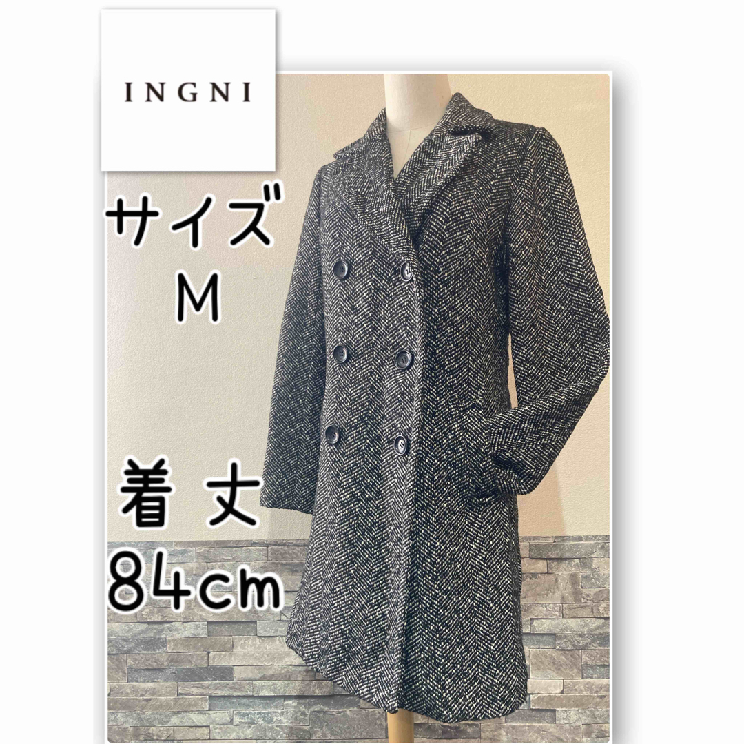 INGNI(イング)のINGNI ツイード チェスターコート Mサイズ レディースのジャケット/アウター(チェスターコート)の商品写真