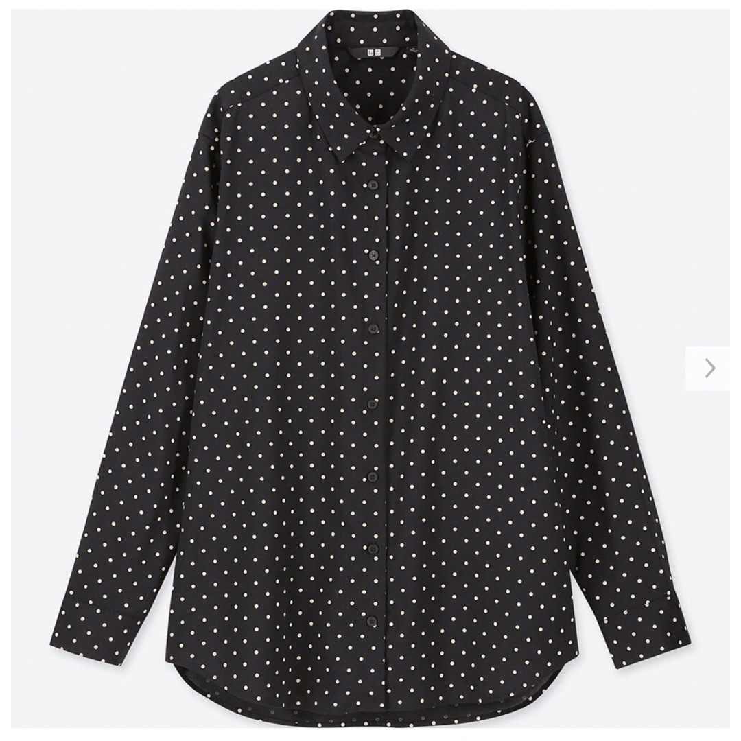 UNIQLO(ユニクロ)のUNIQLO レーヨンエアリープリントブラウス(ドット)Mサイズ レディースのトップス(シャツ/ブラウス(長袖/七分))の商品写真