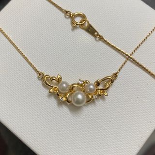 専用K18WG◇TASAKI／田崎真珠◇Wパール×ブラック 10mm ネックレス